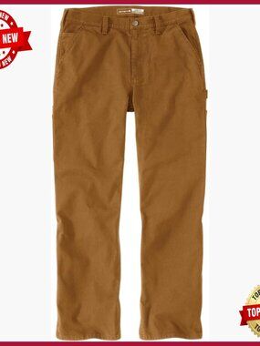 Durable Canvas Work Pants with Tool Pockets, Loose Fit